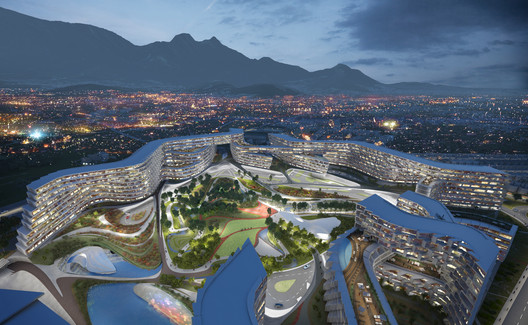 Render de Esfera City Center por Zaha Hadid Architects